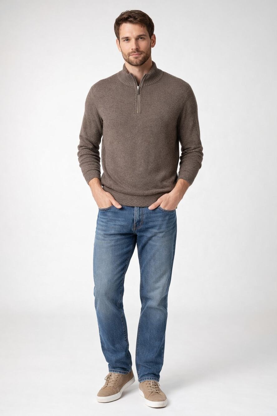 Dockers Brown 1/4 Zip Sweater Sz Large Casual Gorpcore Preppy